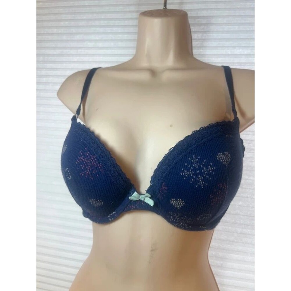 Victoria secret 34D plunge bra blue multi